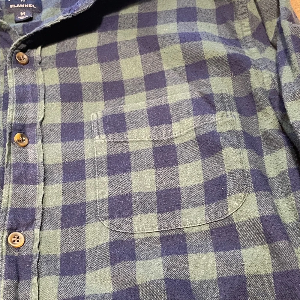 J. Crew Navy and Forest Checkered Men's Shirt